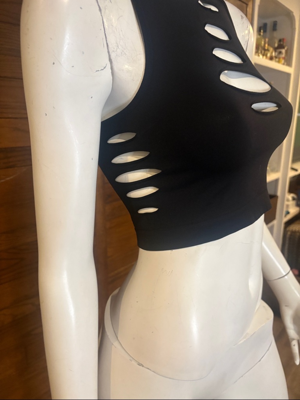 Garage Black Sleeveless Cutout Crop Top - Picture 3 of 5